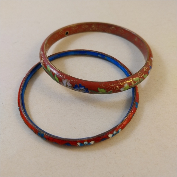 Colorful Cloisonné Bangle Set - Picture 7 of 16